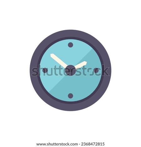 Wall clock icon flat vector. Web button. Interface data isolated