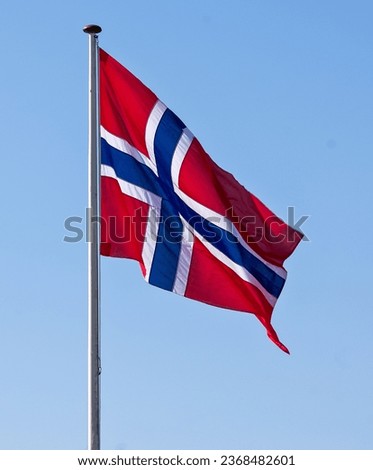 Norwegian flag in the wind
