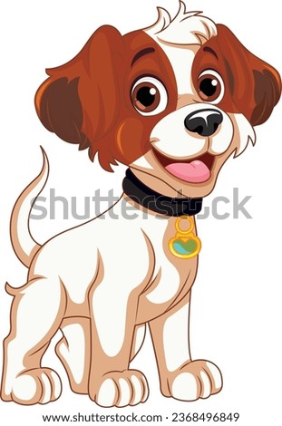 funny dog colorful vector art