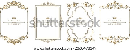 Decorative vector frames and borders. Vintage floral ornament.  Royalty-Free Stock Photo #2368498149