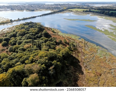 an aerial view of the Holes Bay area of Poole Harbour in Dorset uk