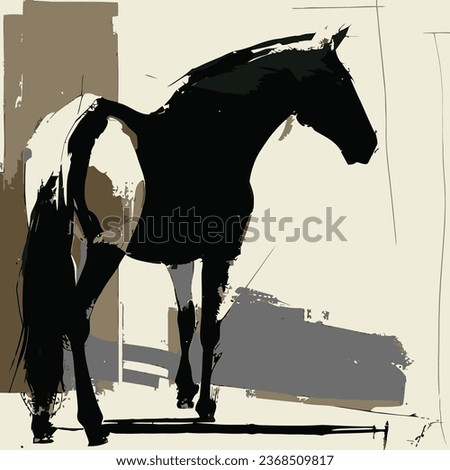 Abstract Horse Art Vector Painting