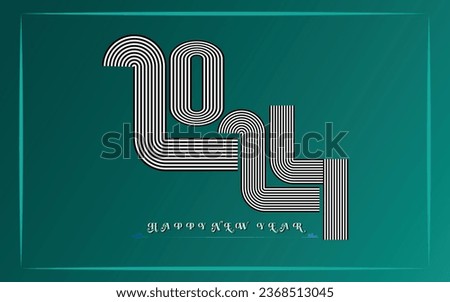 Happy new year 2024 design. With colorful truncated number illustrations. Premium vector design for poster, banner, greeting and new year 2024 celebration. Ideal for new year promotions, postcard