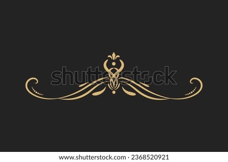 Decorative vintage frames and borders set, Gold photo frame with corner Thailand line floral for picture, Vector design decoration pattern style. calligraphic design. gold ornament decorate editable Royalty-Free Stock Photo #2368520921