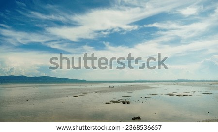 Cloudscape of cloud in sky overcast backdrop. photo of cloudscape of cloud in sky. Low Angle View Of Clouds In Sky. Cloudscape - Blue sky and white clouds, wide panorama Royalty-Free Stock Photo #2368536657