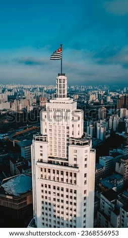 Sao Paulo Banespa Tower Height Skyscraper Building Architecture History Altino Arantes Urban Landmark Financial Center Heritage Observatory Lookout Farol Reinforced Concrete Elevators 20th Century SP Royalty-Free Stock Photo #2368556953