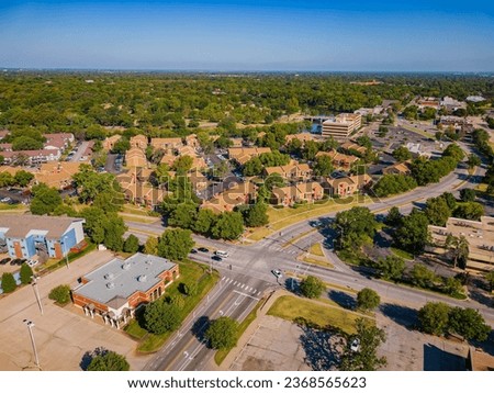 Aerial view of the Witchita cityscape at Kansas