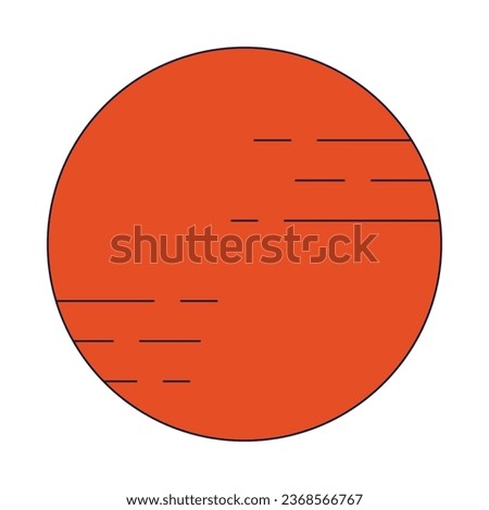 Astronomy celestial body flat line color isolated vector object. Universe. Editable clip art image on white background. Simple outline cartoon spot illustration for web design