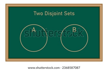 Venn diagram of two disjoint circles. Vector illustration isolated on chalkboard. Royalty-Free Stock Photo #2368587087