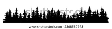 Pine tree silhouette concept. Minimalistic creativity and art with Christmas trees. Ecosystem and envorinment. Template and mock up. Cartoon flat vector illustration isolated on white background Royalty-Free Stock Photo #2368587993