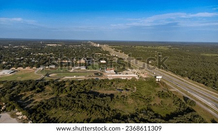 Interstate 20 through Cisco, Texas. Royalty-Free Stock Photo #2368611309