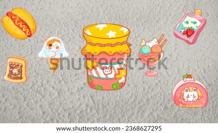 Landscape Clear Background And Food Sticker 