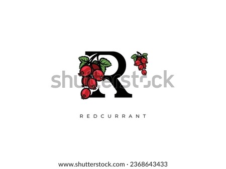 This is a modern Redcurrant Fruit Vector, Great combination of Redcurrant Fruit symbol with letter R as initial of Redcurrant Fruit itself. Nice for Logo, Monogram, Symbol or any graphic design needs. Royalty-Free Stock Photo #2368643433