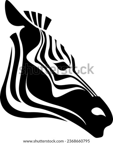 Zebra head tattoo, tattoo illustration, vector on a white background.