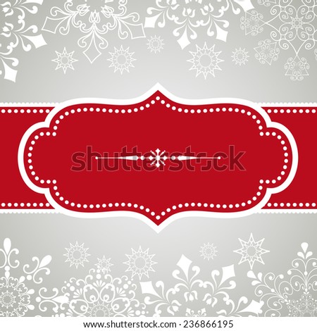 Snowflake Background - Vintage frame design on snowflake background.  Snowflakes are behind a clipping mask.  Colors are global for easy editing.  