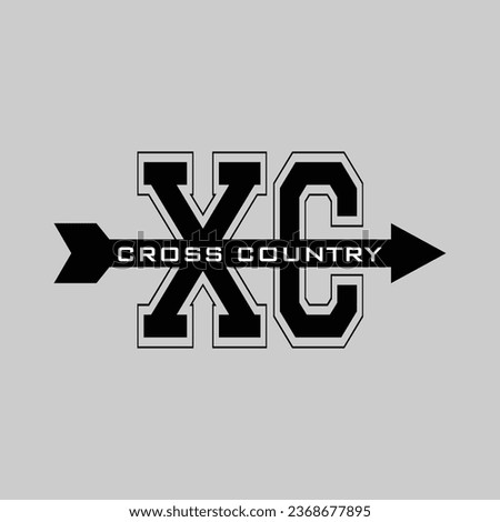 XC cross country t shirt design vector
