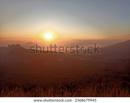 The sunset picture taken from top of Wolobobo hill in Bajawa east timor tenggara Indonesia 