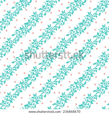Seamless pattern - simple flower background in pastel tones.