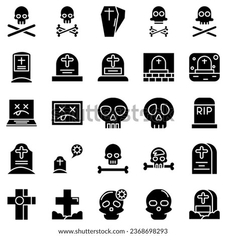 Skull and Crossbones Icon on Background Vector illustration