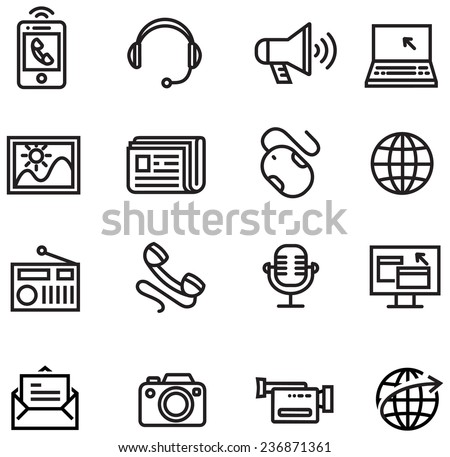 Communication icons - flat style