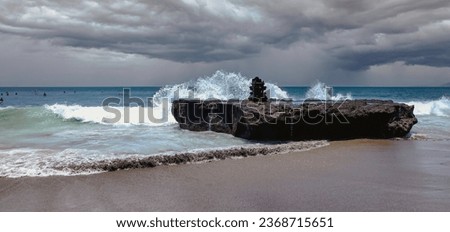 A Stormy Day at the Beach in Canguu, Bali, Indonesia, As