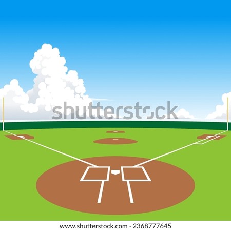 The baseball ground under the blue sky