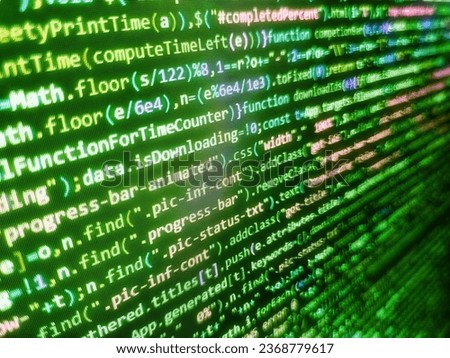 Template of website, selective focus. Developing programm. Modern web development background. Internet security hacker prevention. Computer science lesson. Data in binary code. Mobile app building