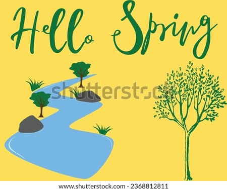 Hello Spring. Step into the world of rejuvenation and renewal with our Hello Spring illustration