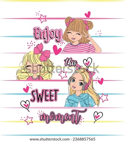 enjoy momentos bests friends cute girl  Royalty-Free Stock Photo #2368857565