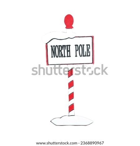 North Pole sign isolated on a white background