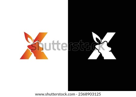 Initial letter logo X candle logo design. X candle logo Vector Icon. Candle logo vector illustration design.