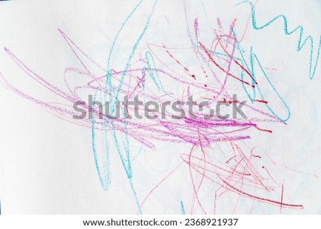 A pastel-colored masterpiece of doodles and scribbles on the wall, the creative work of a child Royalty-Free Stock Photo #2368921937