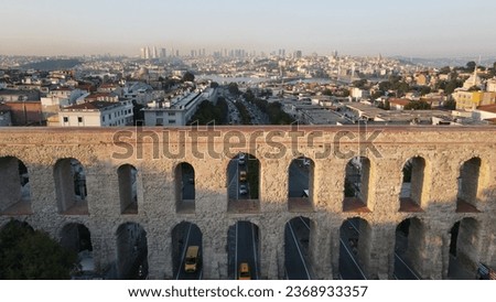 
Valens Aqueduct (Bozdoğan Aqueduct) aerial view and view of Istanbul Royalty-Free Stock Photo #2368933357
