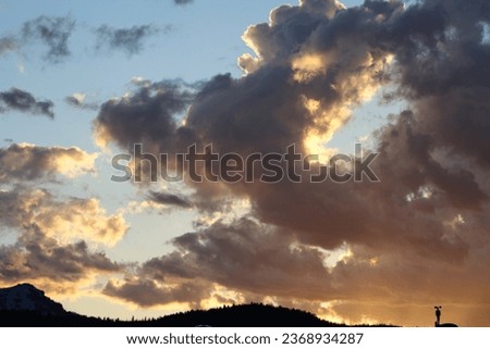 Massive clouds at sunset in Montana