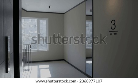 View inside of an entrance hall. Stock footage. View inside of a new apartment building.
