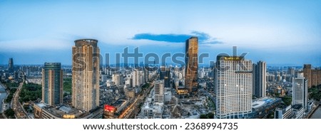 Aerial photography of modern city architecture landscape skyline