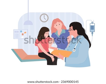 Parenting healthcare vector illustration. This vector portrays the harmonious blend of parenting and healthcare in flat cartoon vector illustration. Family health and wellness . Children healthcare