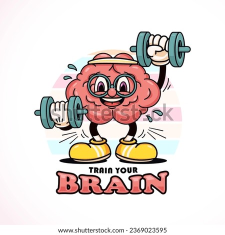 Train Your Brain. Suitable for logos, mascots, t-shirts, stickers and posters Royalty-Free Stock Photo #2369023595
