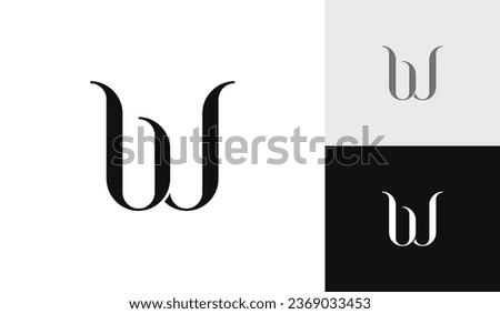 Letter BW initial monogram logo design Royalty-Free Stock Photo #2369033453