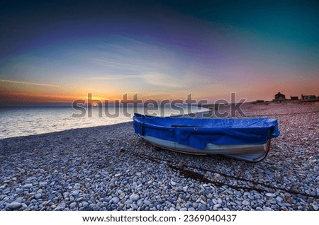 Fishing boat on Chesil Beach in Portland, Dorset