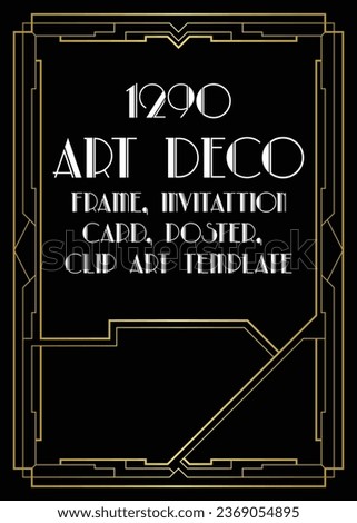 Vintage Art deco Frame clip art template good for wedding invitation, party invitation, poster, gift card , birthday photo frame and many more