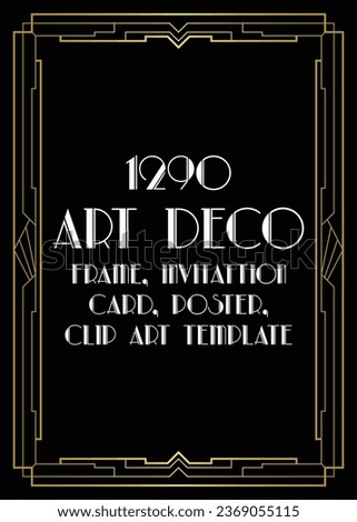 Vintage Art deco Frame clip art template Variant! good for wedding invitation, party invitation, poster, gift card , birthday photo frame and many more