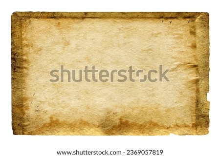 Old and Vintage Paper Isolated on the White Background Closeup