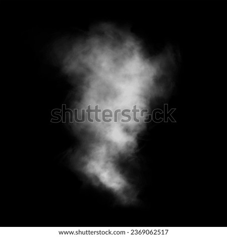 White Smoke Cloudy on Black Background Stock Image