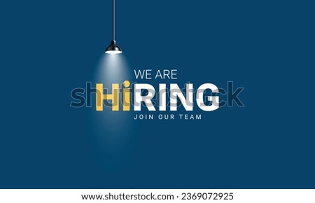 We are hiring join to the team announcement. Hiring recruitment open vacancy design. Creative hiring poster. hiring social media post design. Royalty-Free Stock Photo #2369072925