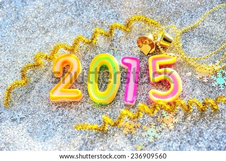 New year decoration on 2015.