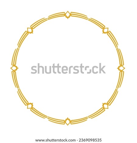 Golden art deco divider vintage round frame for design