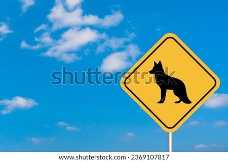 Coyote Sign with Sky Background Royalty-Free Stock Photo #2369107817