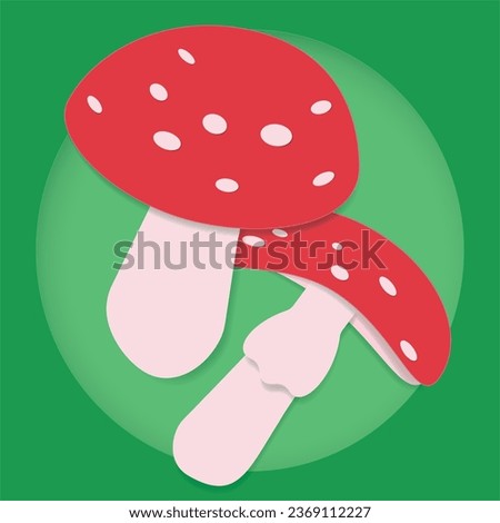 Hand drawn fly agaric fly agaric in cartoon style paper sketch for posters, recipes, culinary design, labels, tags, greeting cards, books, print. Vector illustration of Amanita Muscaria color icon