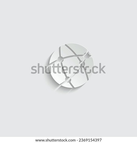 paper Global social network icon vector